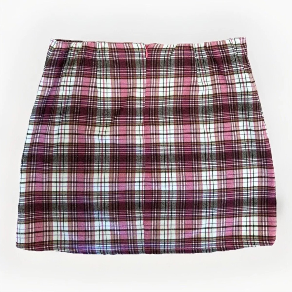 Art Class Mini Skirt Girls Flannel Plaid Brown Pink White Size XL (14/16) Target - Picture 8 of 8